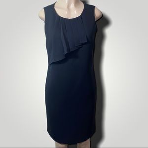 Calvin Klein Sleeveless Black Drape Front Dress 6